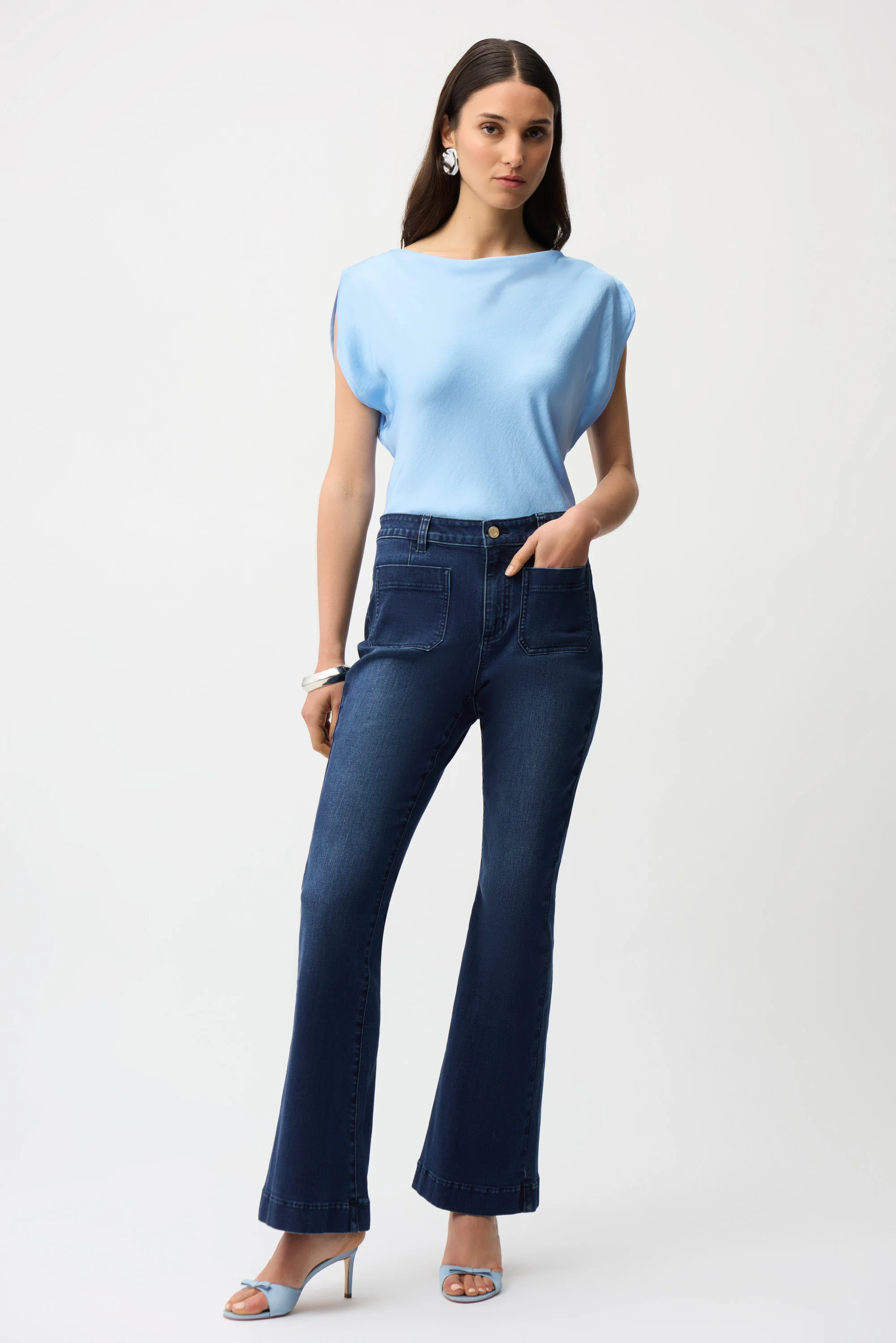 Blouses korte mouw blauw Joseph Ribkoff - Image 2