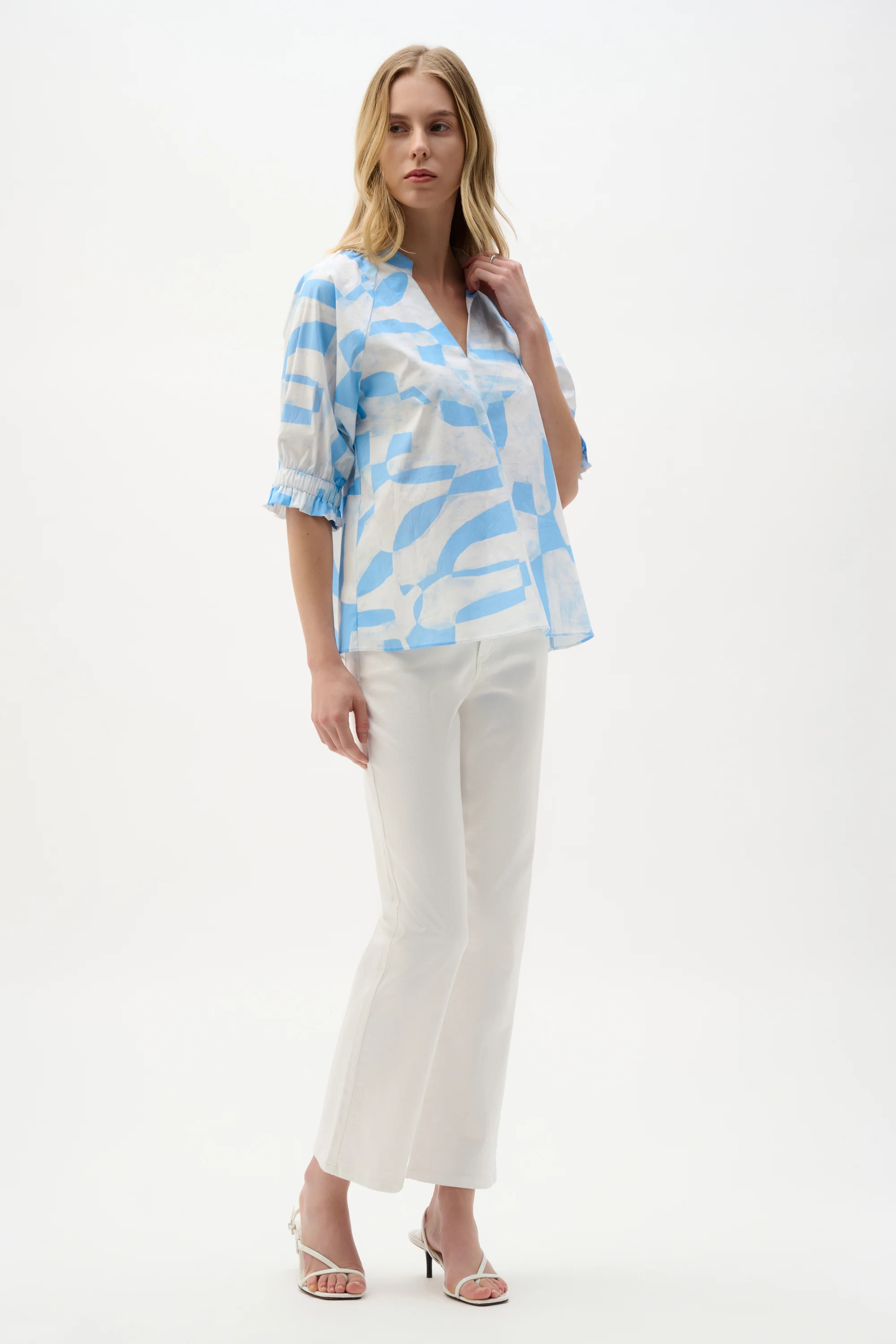 Blouses korte mouw blauw Joseph Ribkoff - Image 4