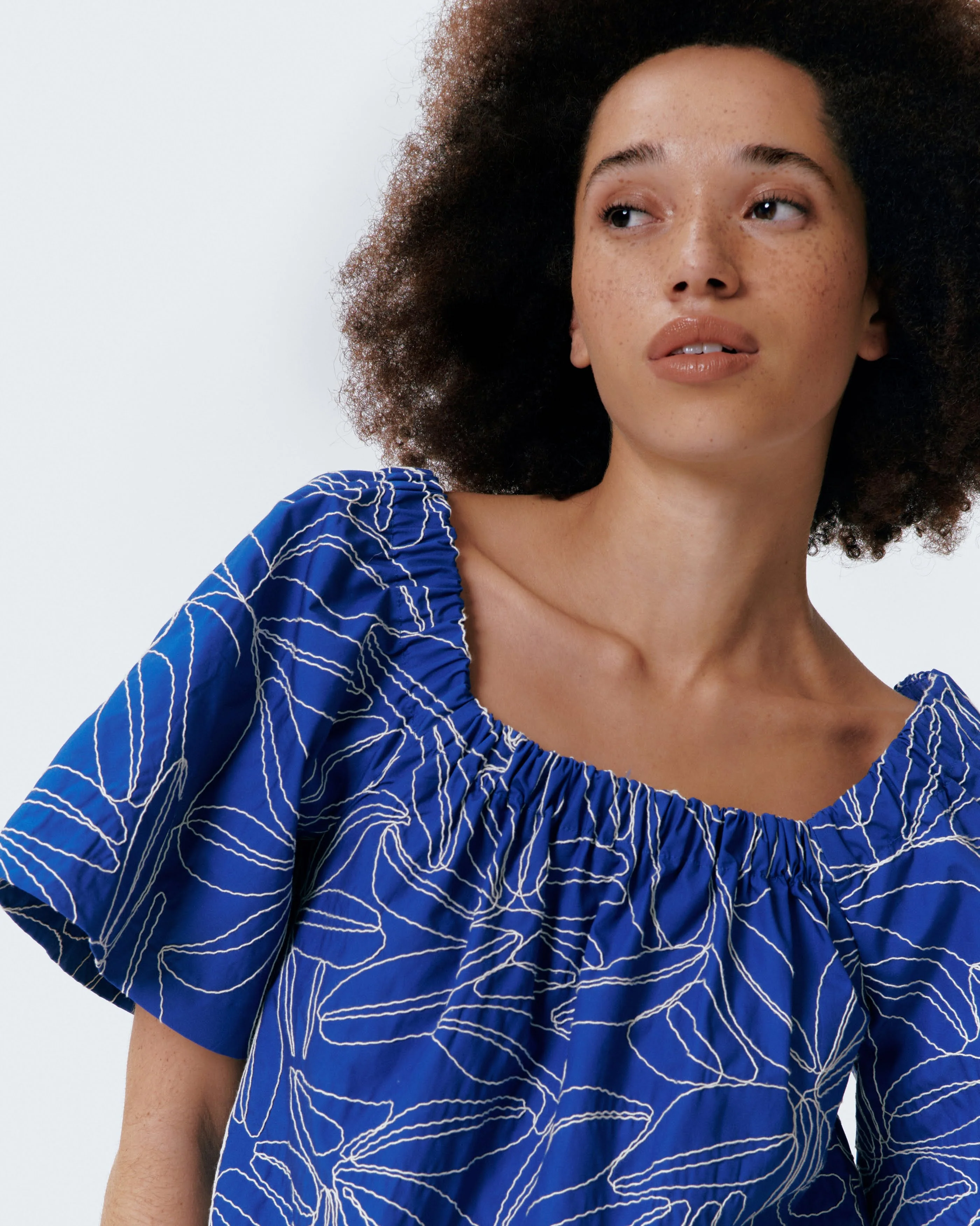 Blouses korte mouw blauw Julia June