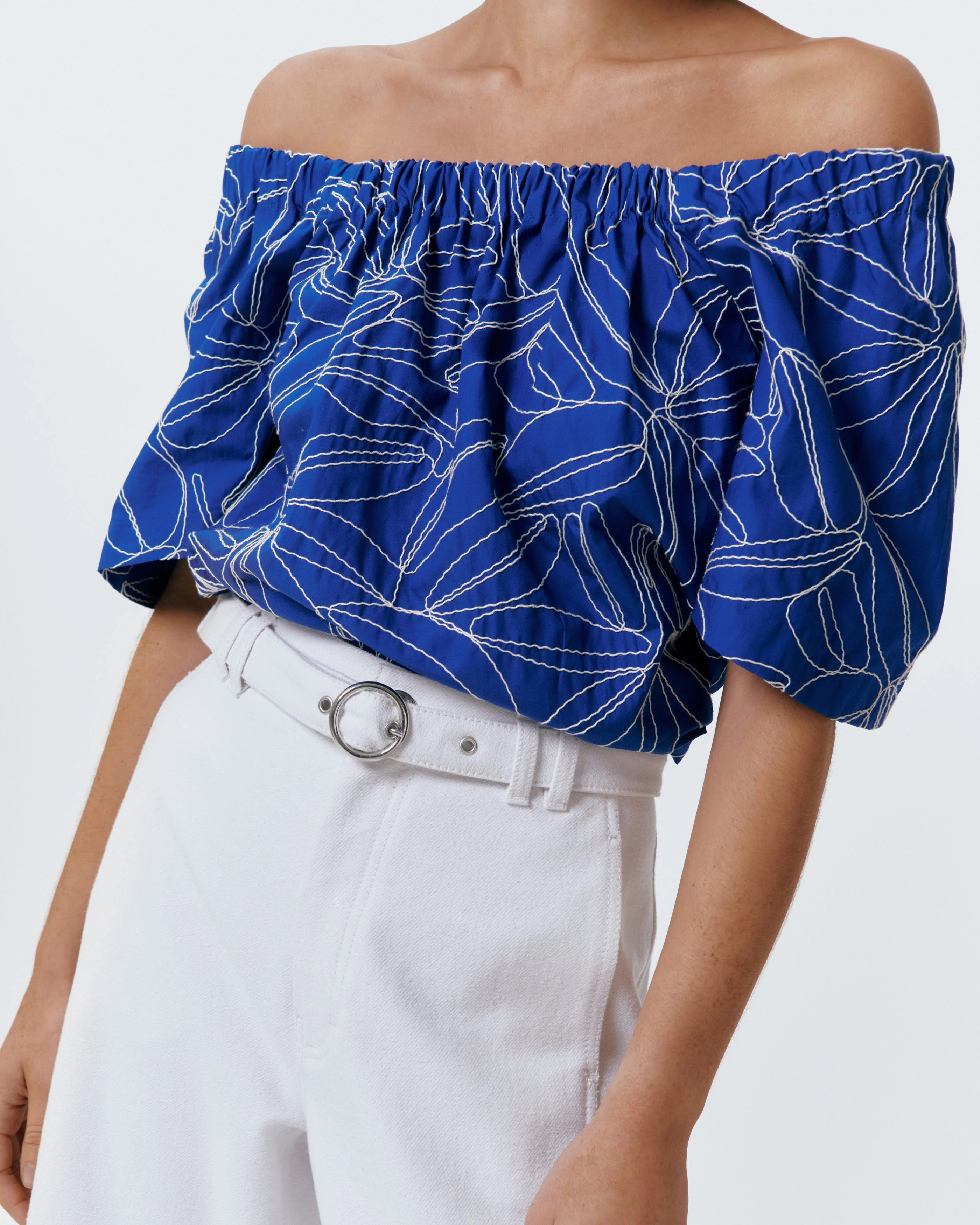Blouses korte mouw blauw Julia June - Image 2