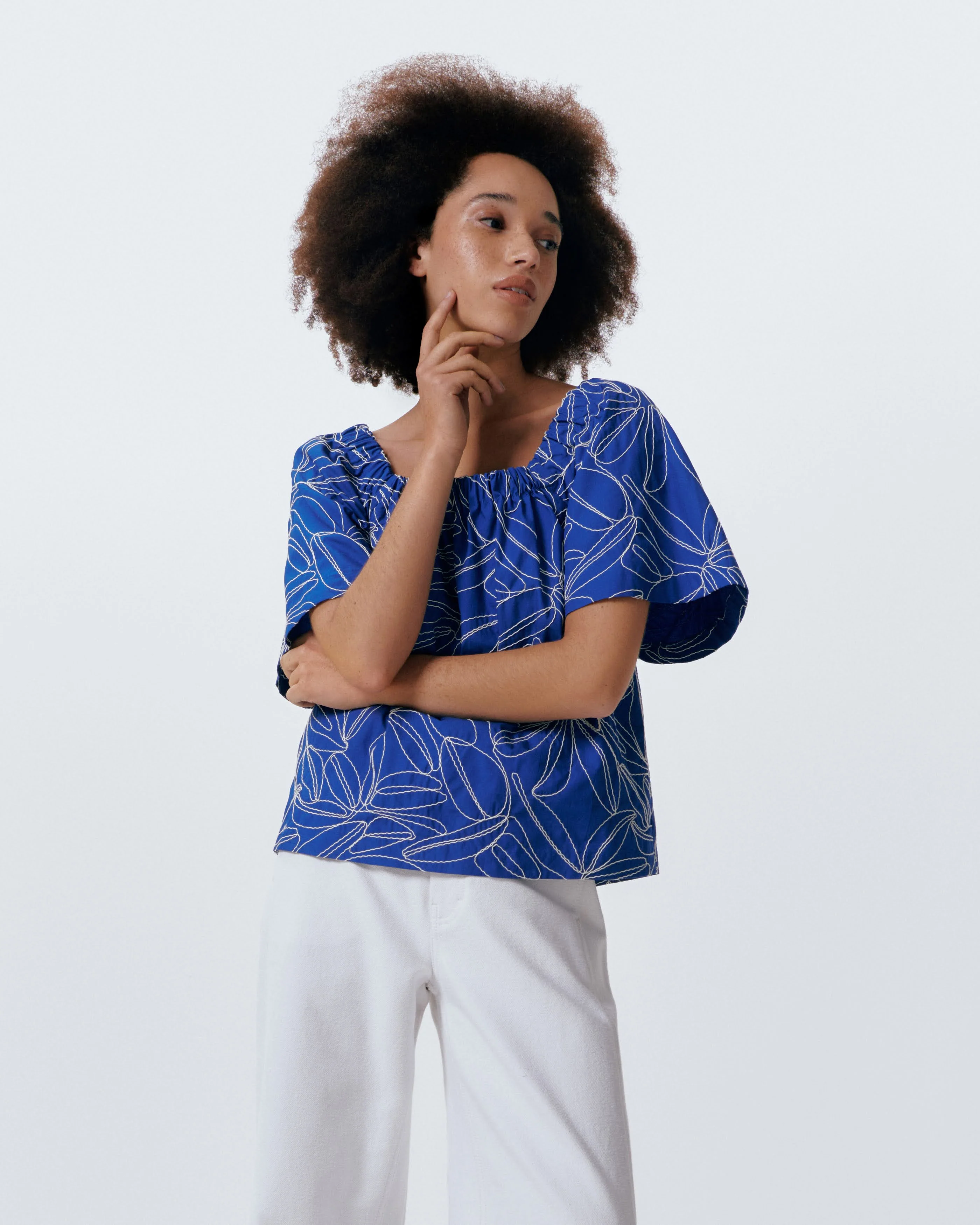 Blouses korte mouw blauw Julia June - Image 3
