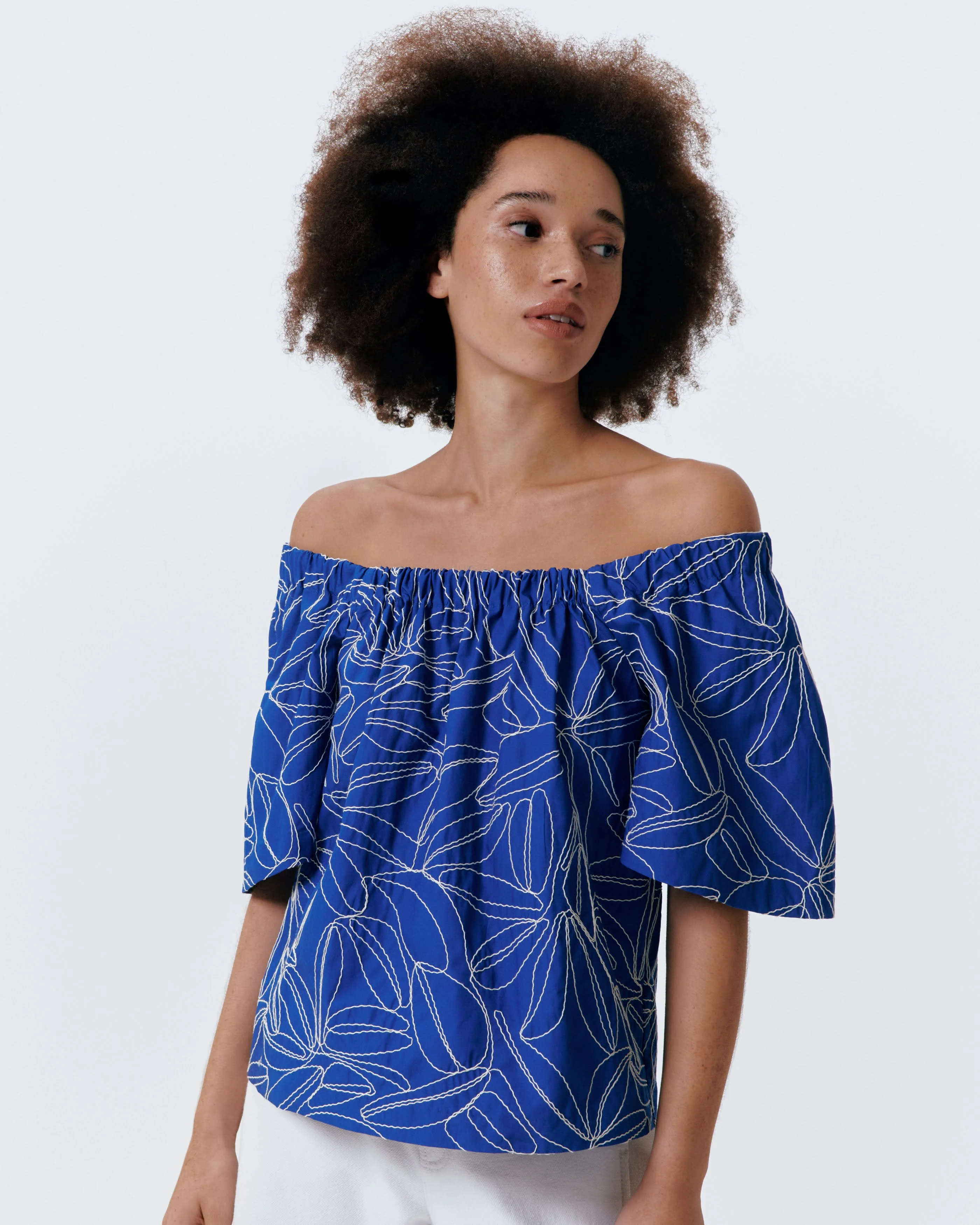 Blouses korte mouw blauw Julia June - Image 4