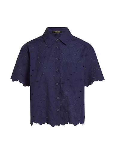 Blouses korte mouw blauw King Louie