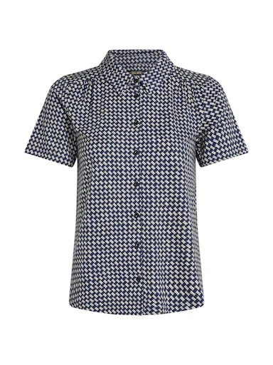 Blouses korte mouw blauw King Louie