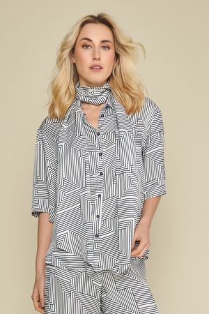 Blouses korte mouw blauw Marie Méro