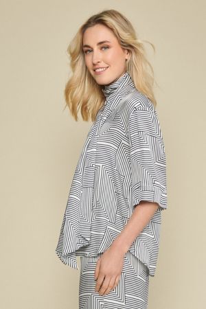 Blouses korte mouw blauw Marie Méro - Image 3