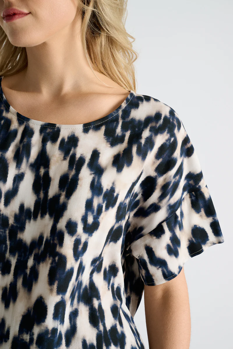 Blouses korte mouw blauw Marie Méro - Image 2