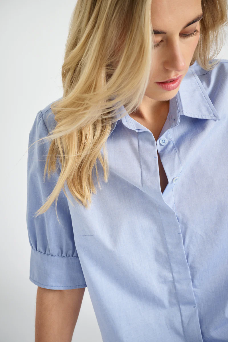 Blouses korte mouw blauw Marie Méro - Image 3
