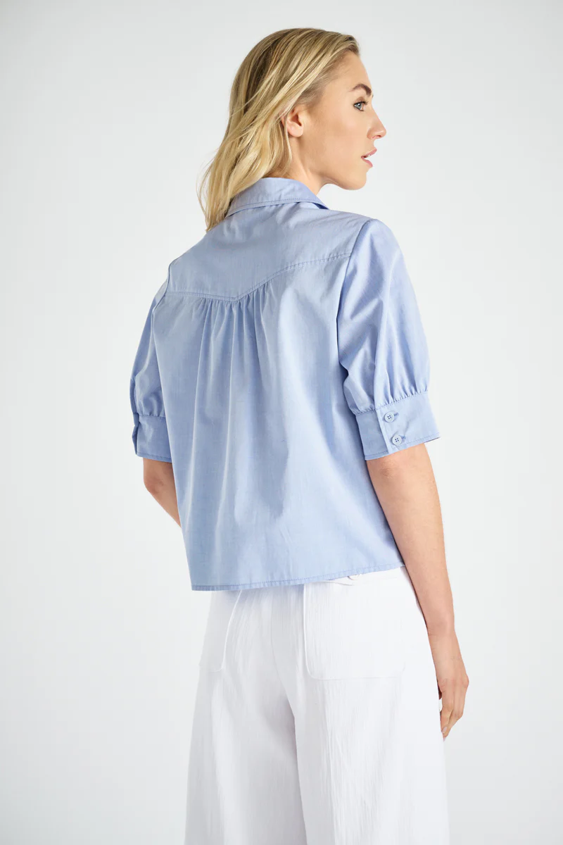 Blouses korte mouw blauw Marie Méro - Image 4