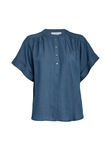 Blouses korte mouw blauw Minus
