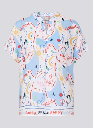 Blouses korte mouw blauw Rabe - Image 6