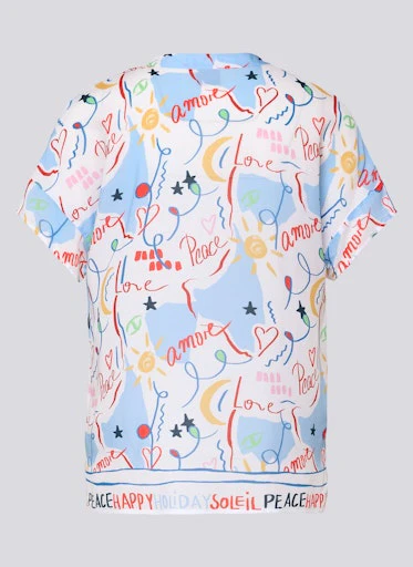 Blouses korte mouw blauw Rabe - Image 8