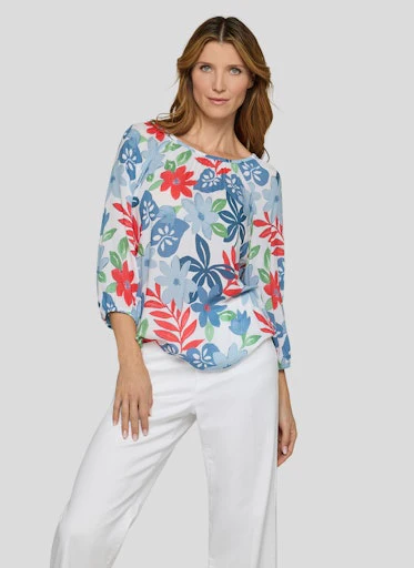 Blouses korte mouw blauw Rabe - Image 2