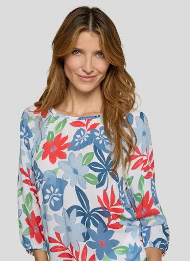 Blouses korte mouw blauw Rabe - Image 3