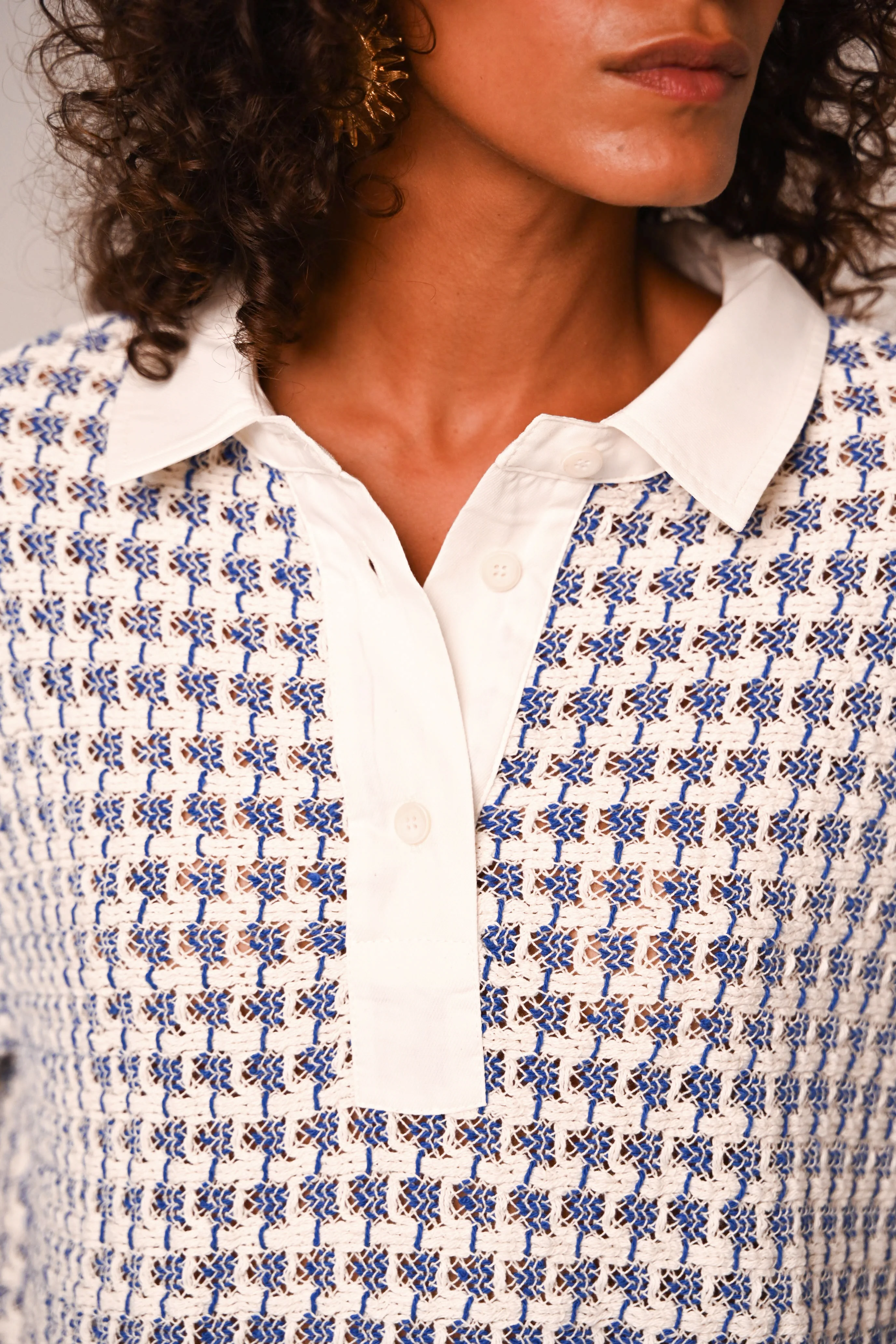 Blouses korte mouw blauw Sacrécoeur - Image 2