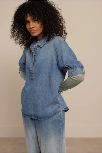 Blouses korte mouw blauw Studio Anneloes - Image 2