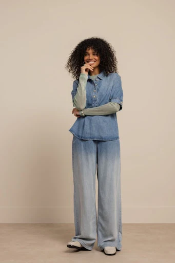Blouses korte mouw blauw Studio Anneloes - Image 3