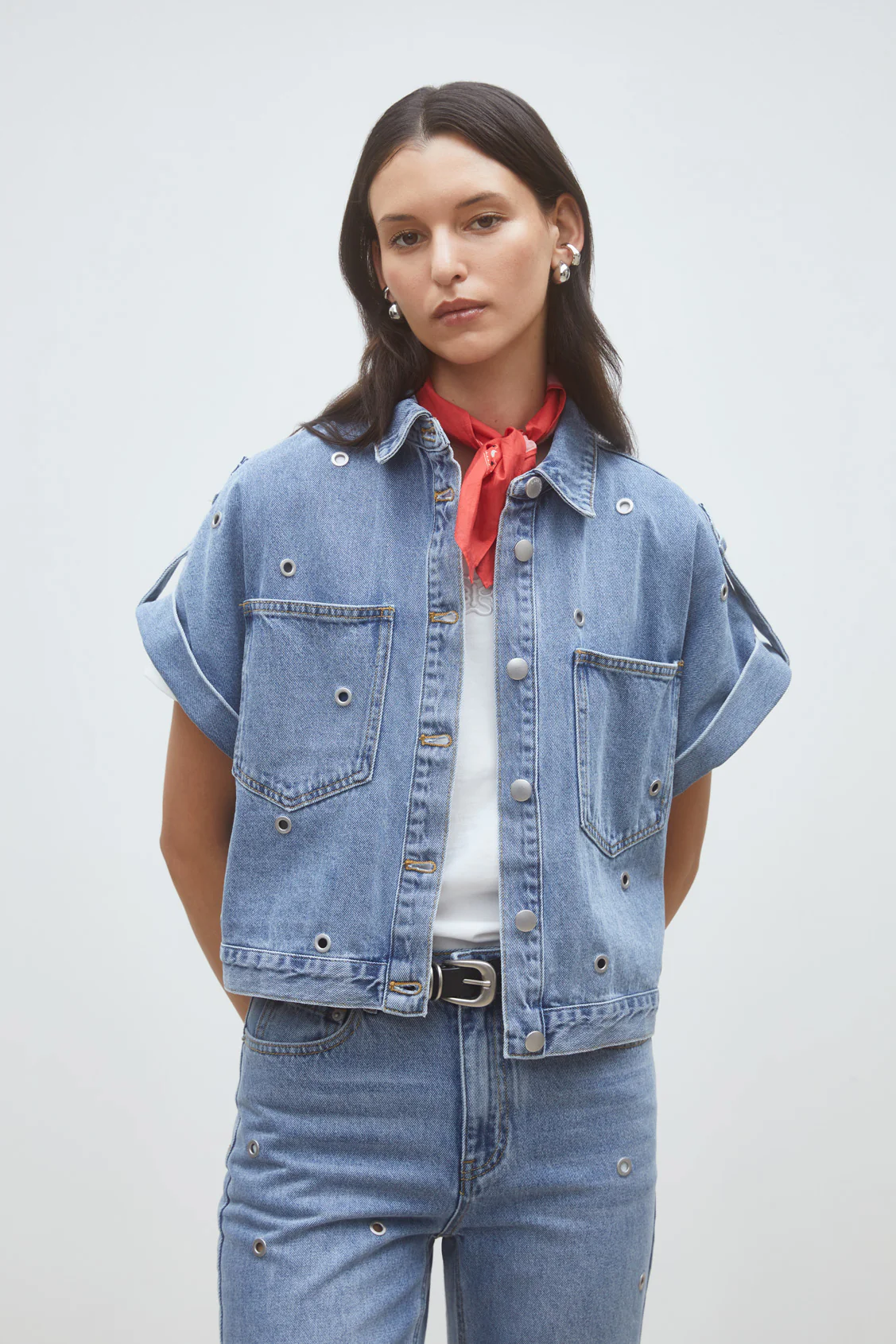 Blouses korte mouw blauw Suncoo Paris