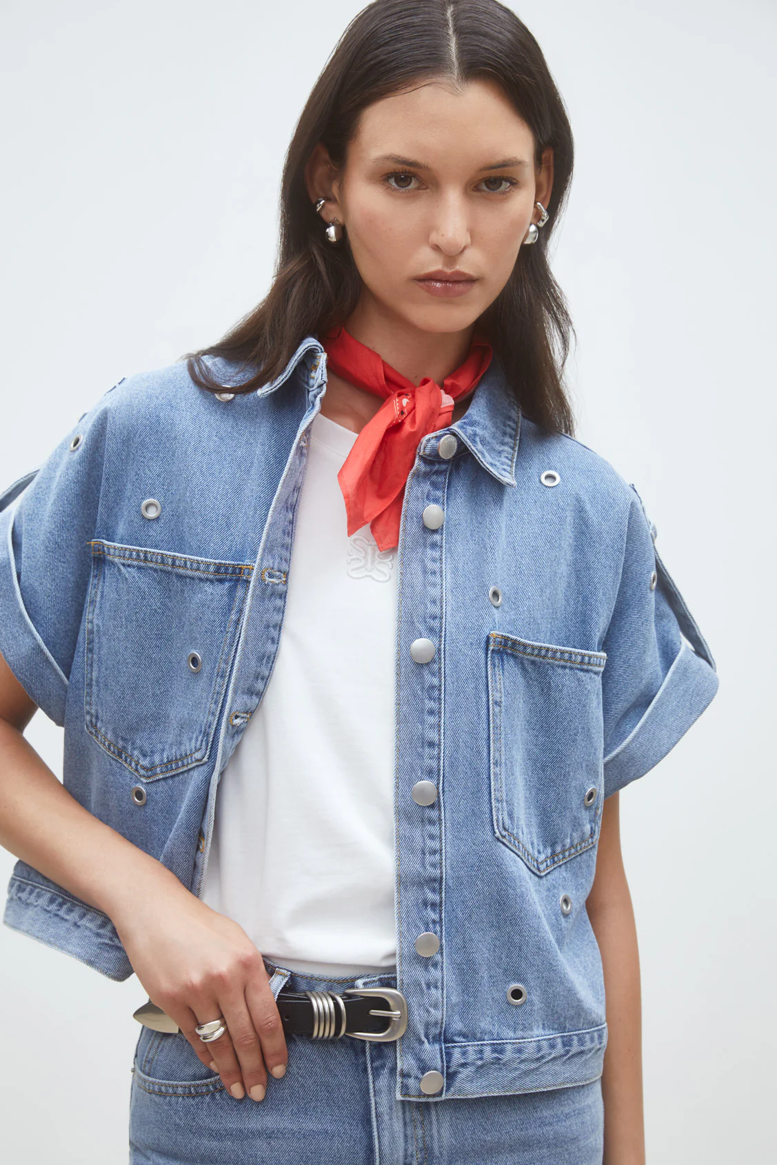 Blouses korte mouw blauw Suncoo Paris - Image 3