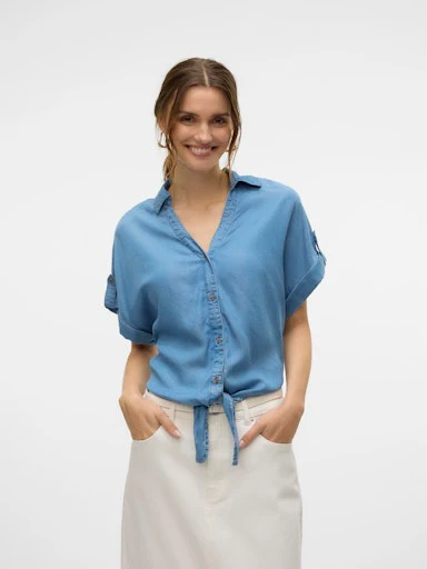 Blouses korte mouw blauw VERO MODA - Image 2