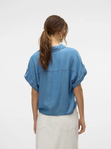 Blouses korte mouw blauw VERO MODA - Image 3