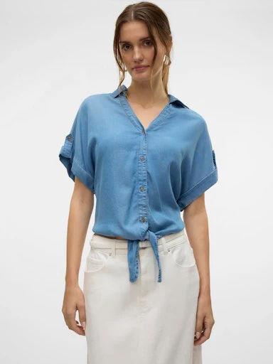 Blouses korte mouw blauw VERO MODA - Image 5