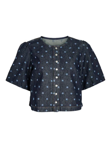 Blouses korte mouw blauw VILA