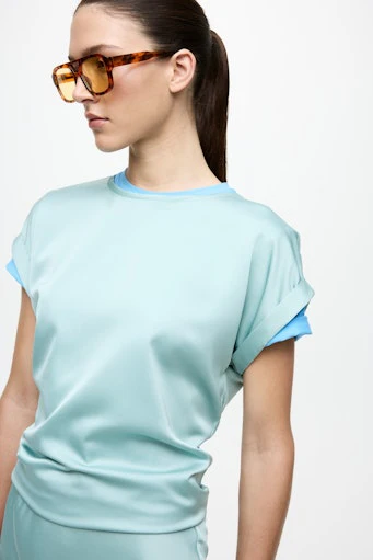 Blouses korte mouw blauw VILA - Image 3
