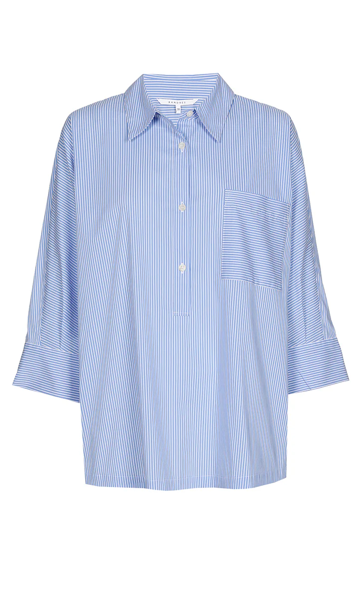 Blouses lange mouw blauw Xandres