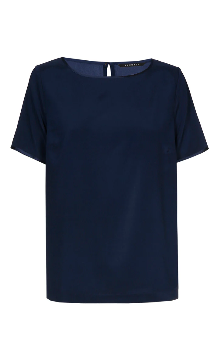 Blouses korte mouw blauw Xandres