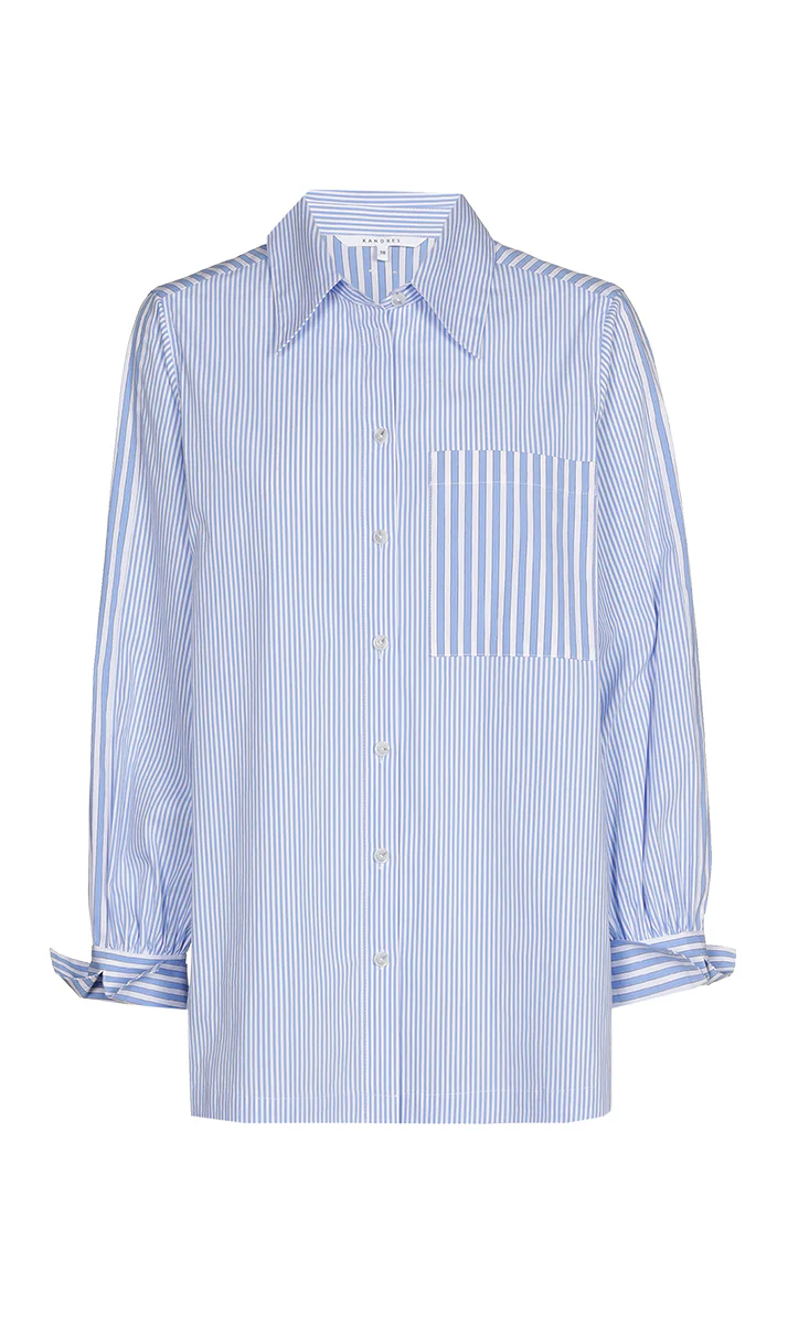 Blouses lange mouw blauw Xandres