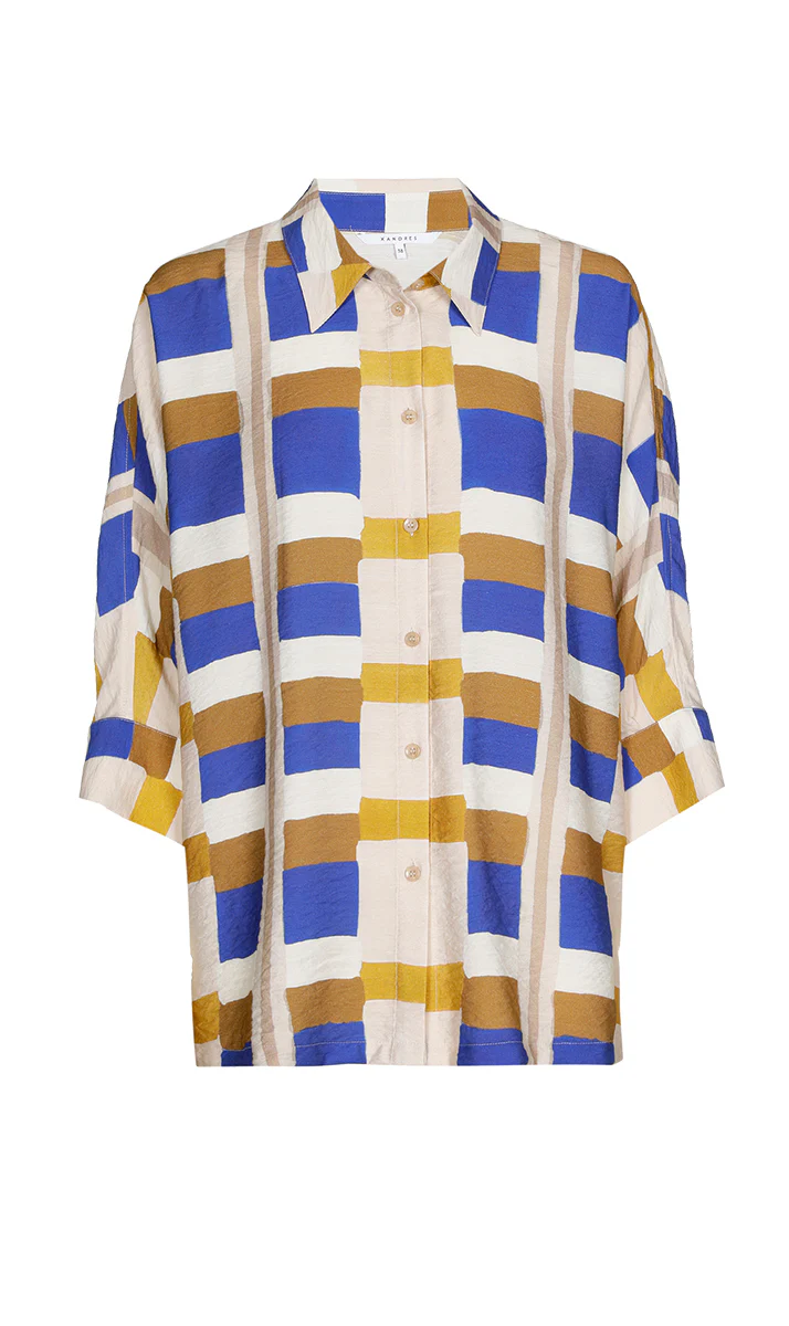 Blouses korte mouw blauw Xandres