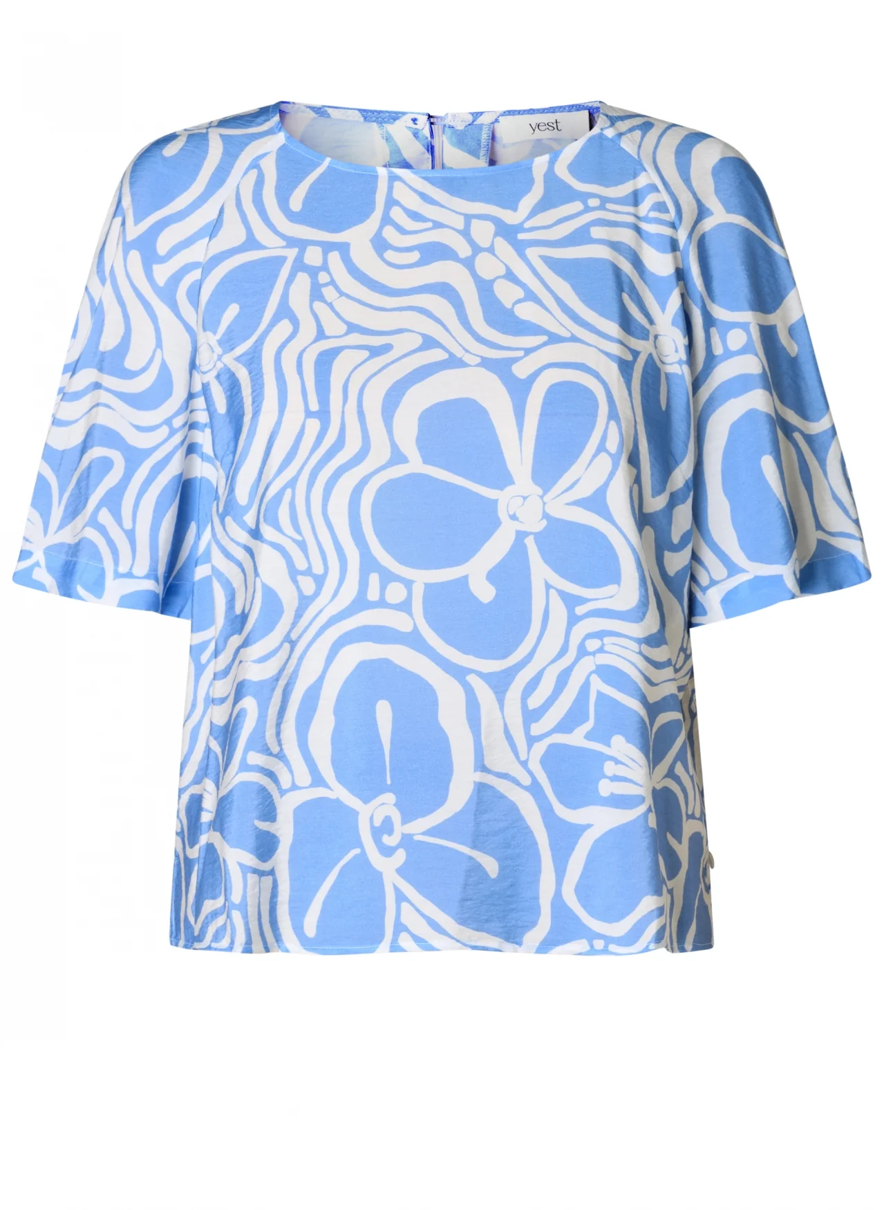 Blouses korte mouw blauw yest curve