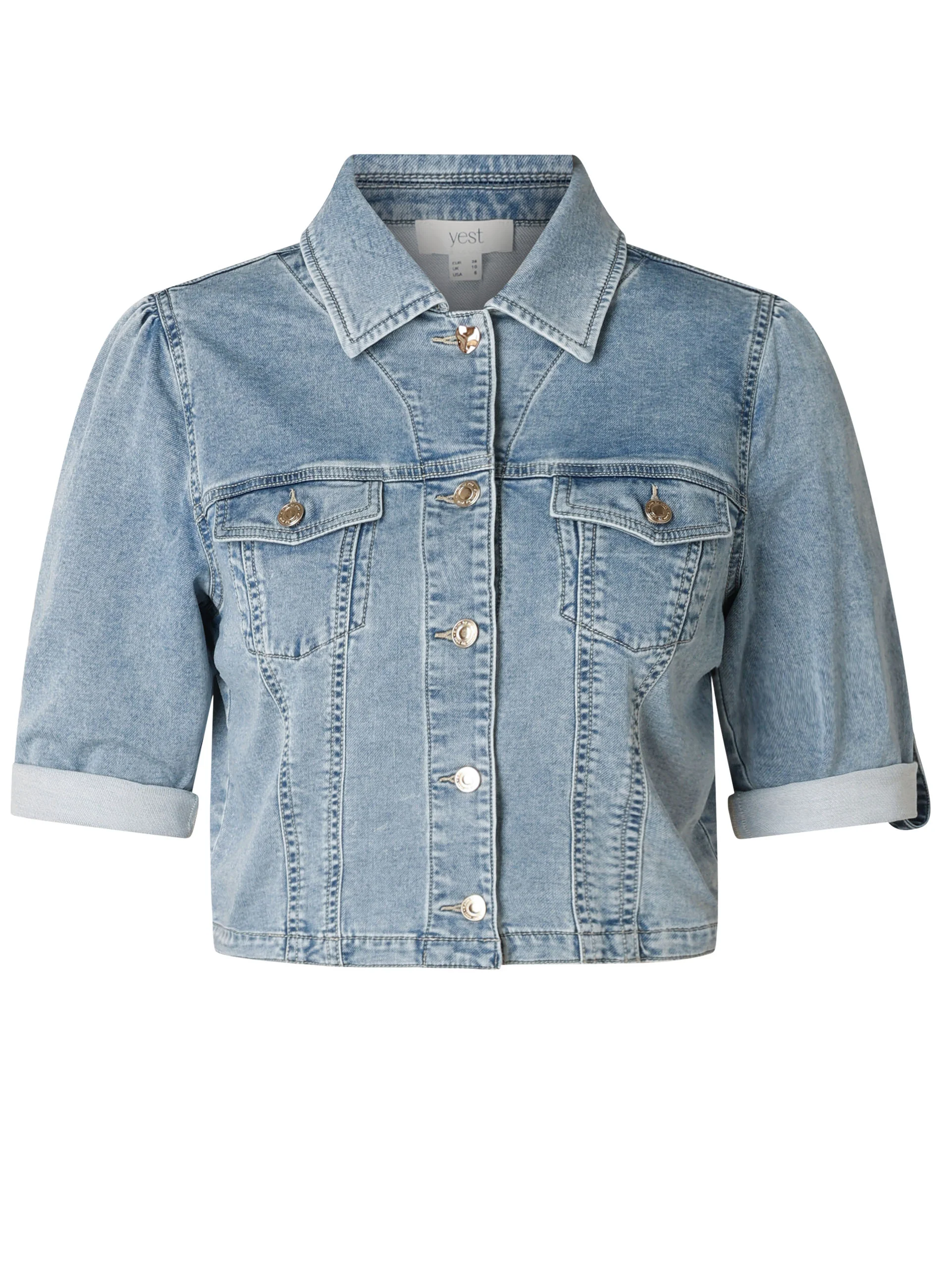 Blouses korte mouw blauw yest curve