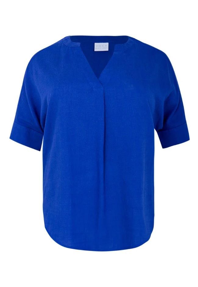 Blouses korte mouw blauw Yoek - Image 2