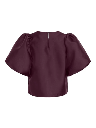 Blouses korte mouw bordeaux VILA - Image 2