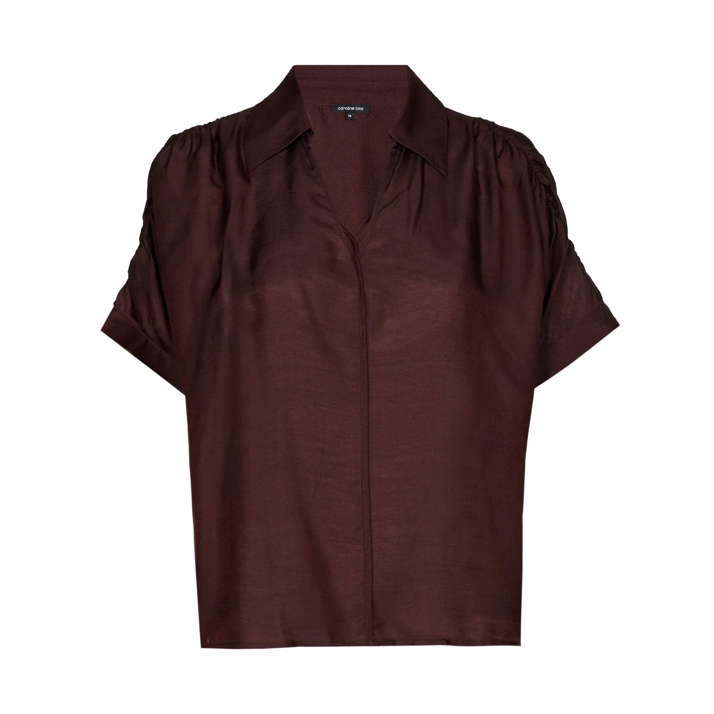 Blouses korte mouw bruin Caroline Biss