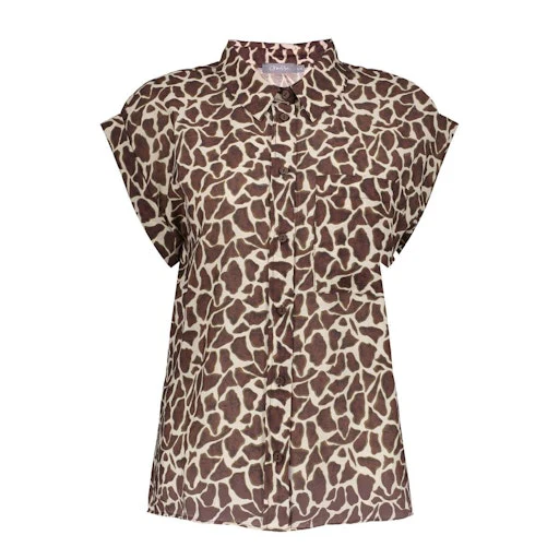 Blouses korte mouw bruin Geisha - Image 2