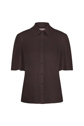 Blouses korte mouw bruin Studio Anneloes