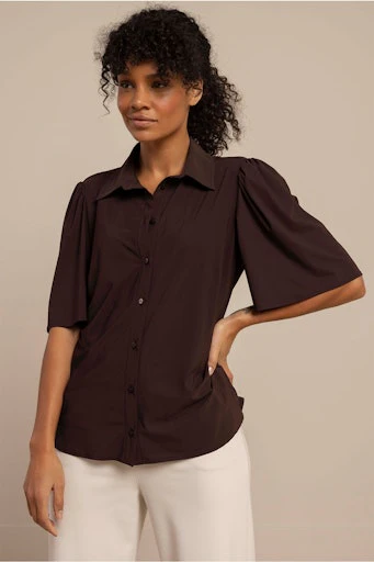 Blouses korte mouw bruin Studio Anneloes - Image 2