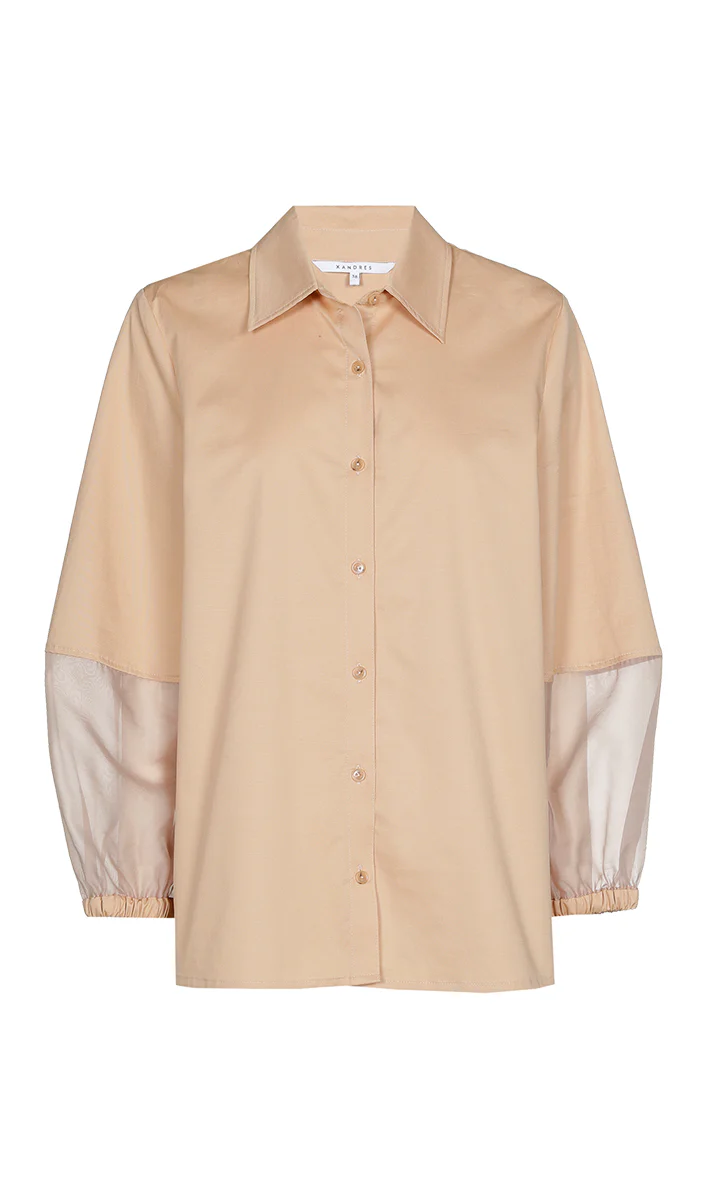 Blouses lange mouw bruin Xandres