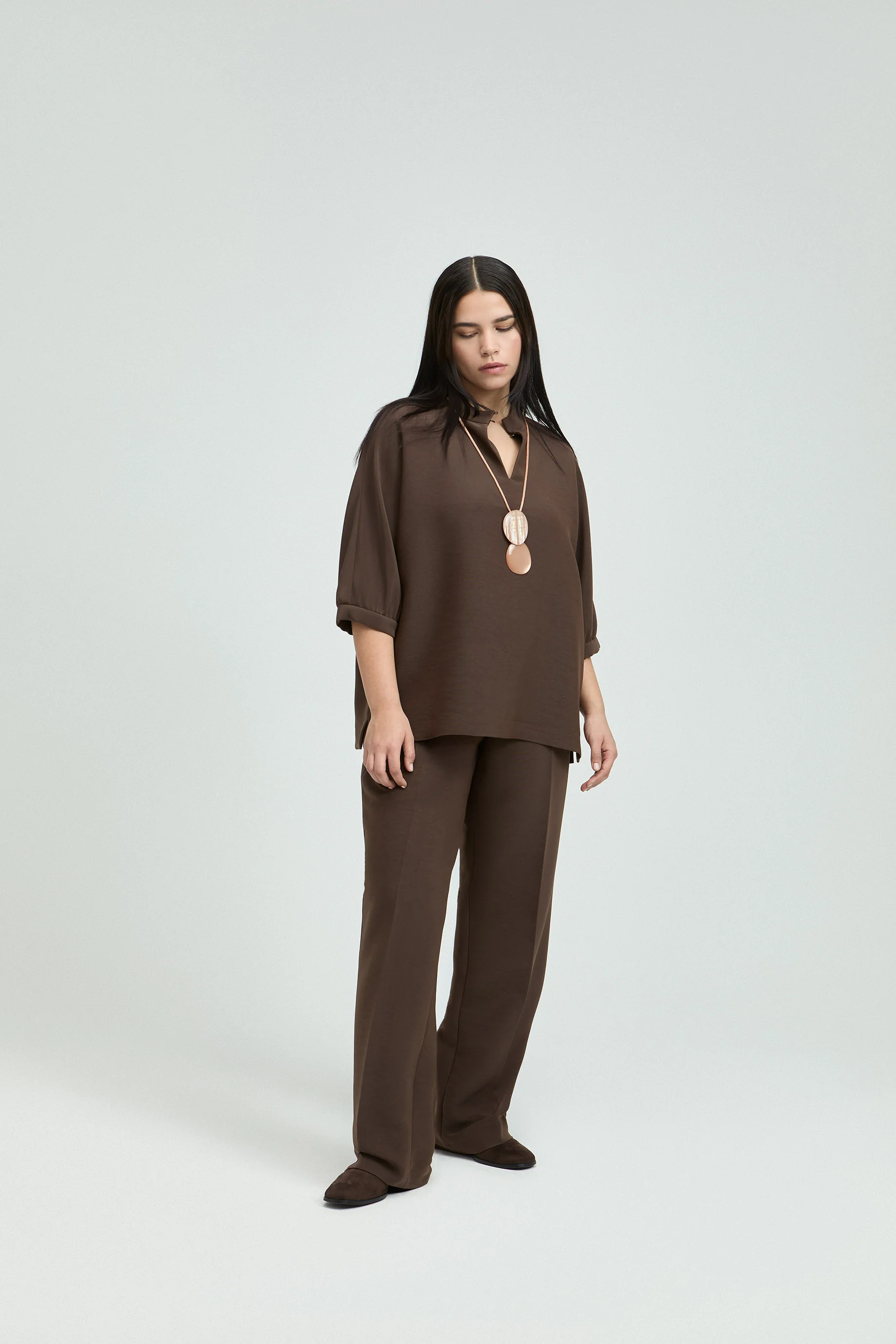 Blouses korte mouw bruin Xandres Gold - Image 3
