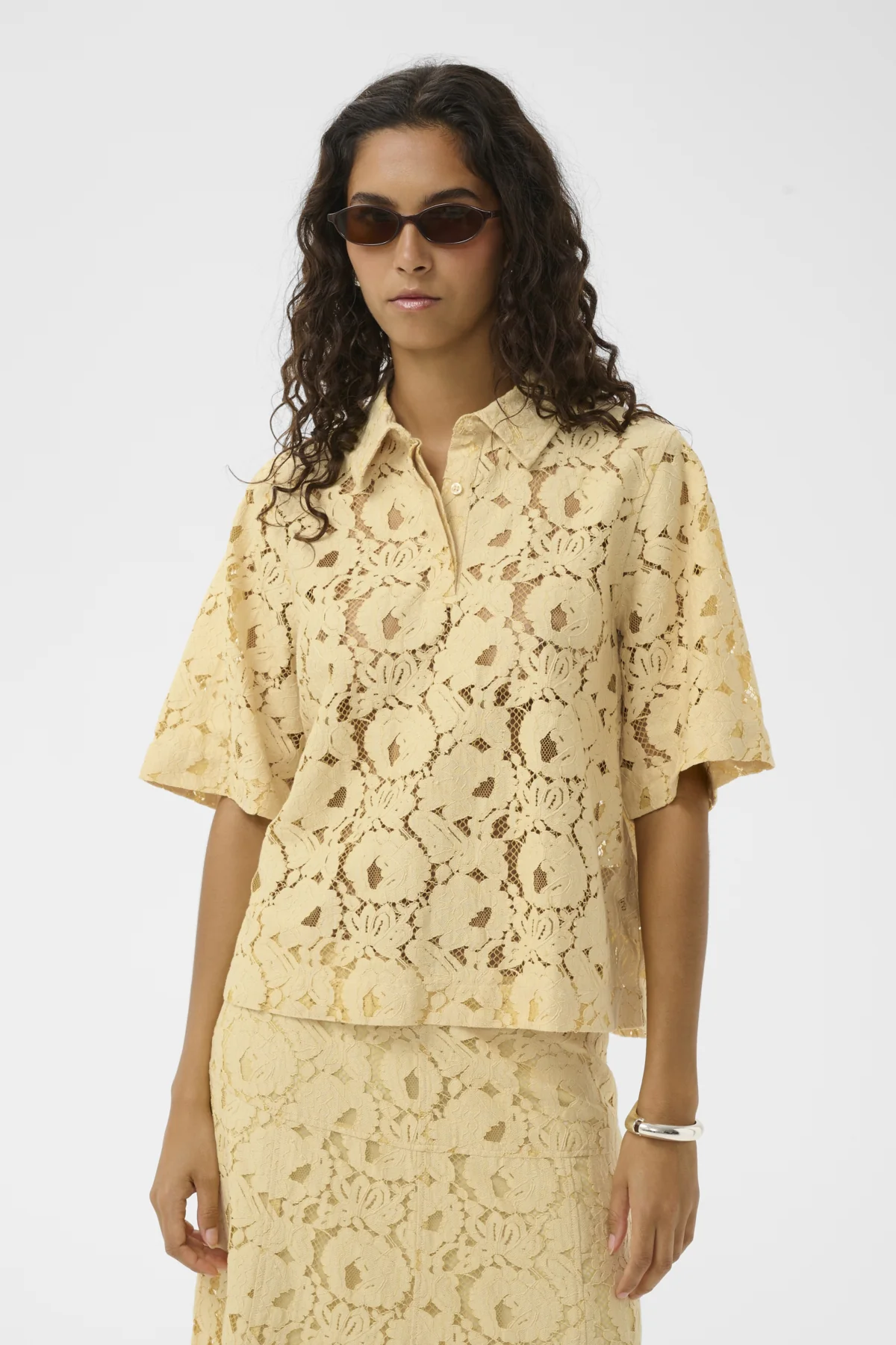 Blouses korte mouw geel Soaked In Luxury