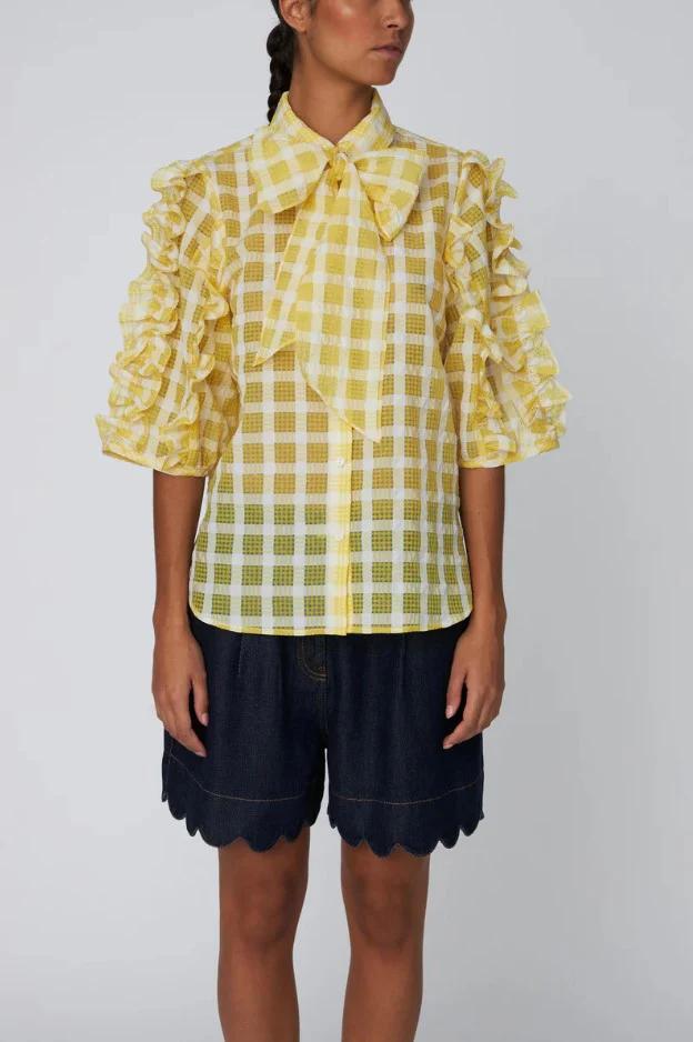 Blouses korte mouw geel STELLA NOVA - Image 3