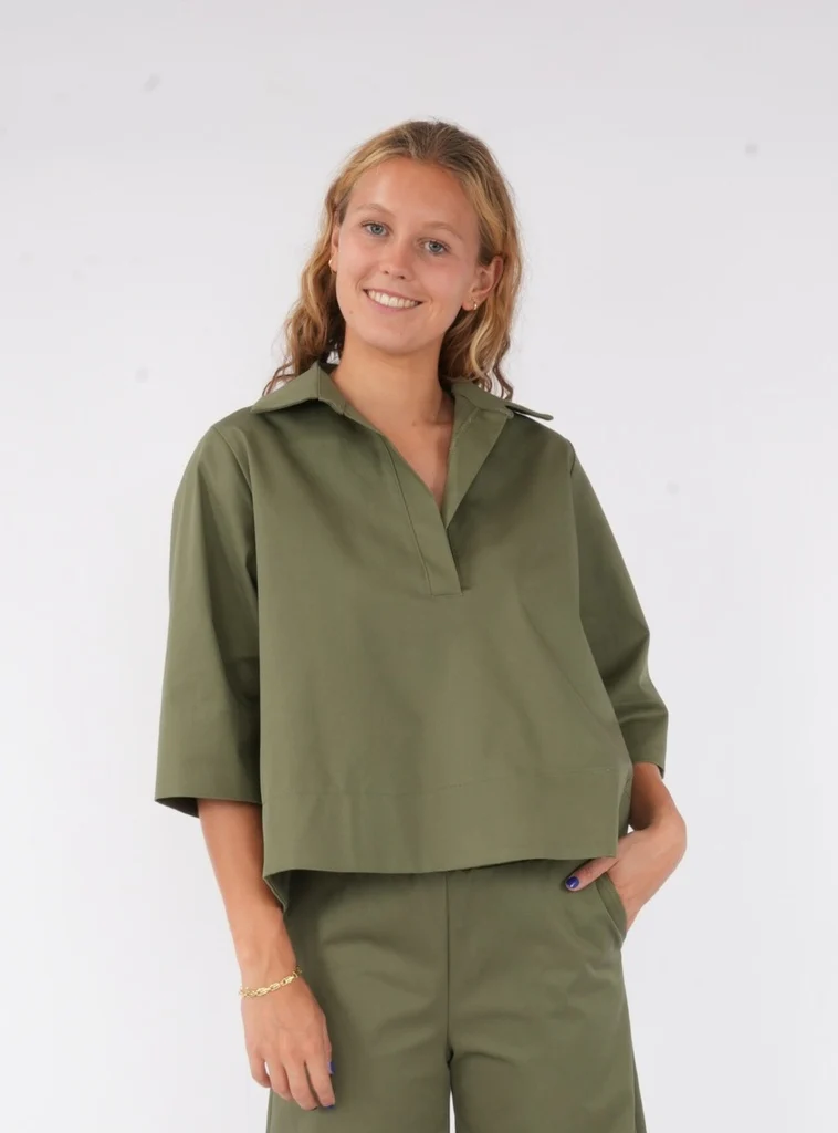 Blouses korte mouw groen BLACK ROSE