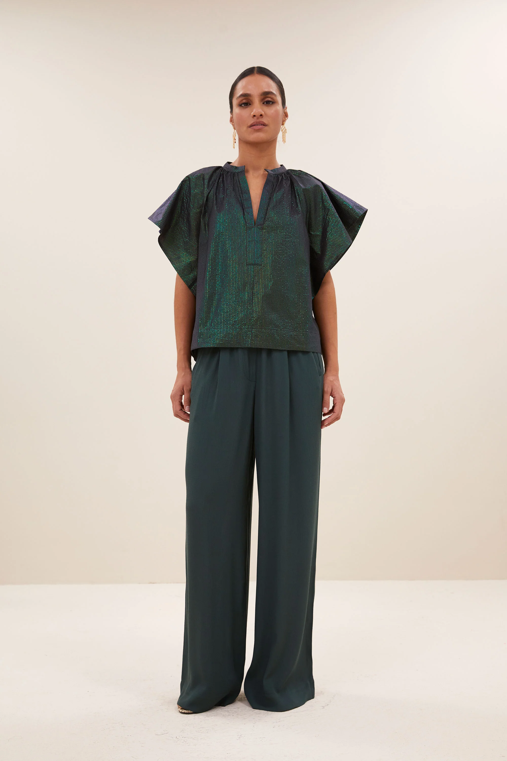 Blouses korte mouw groen by-bar - Image 2