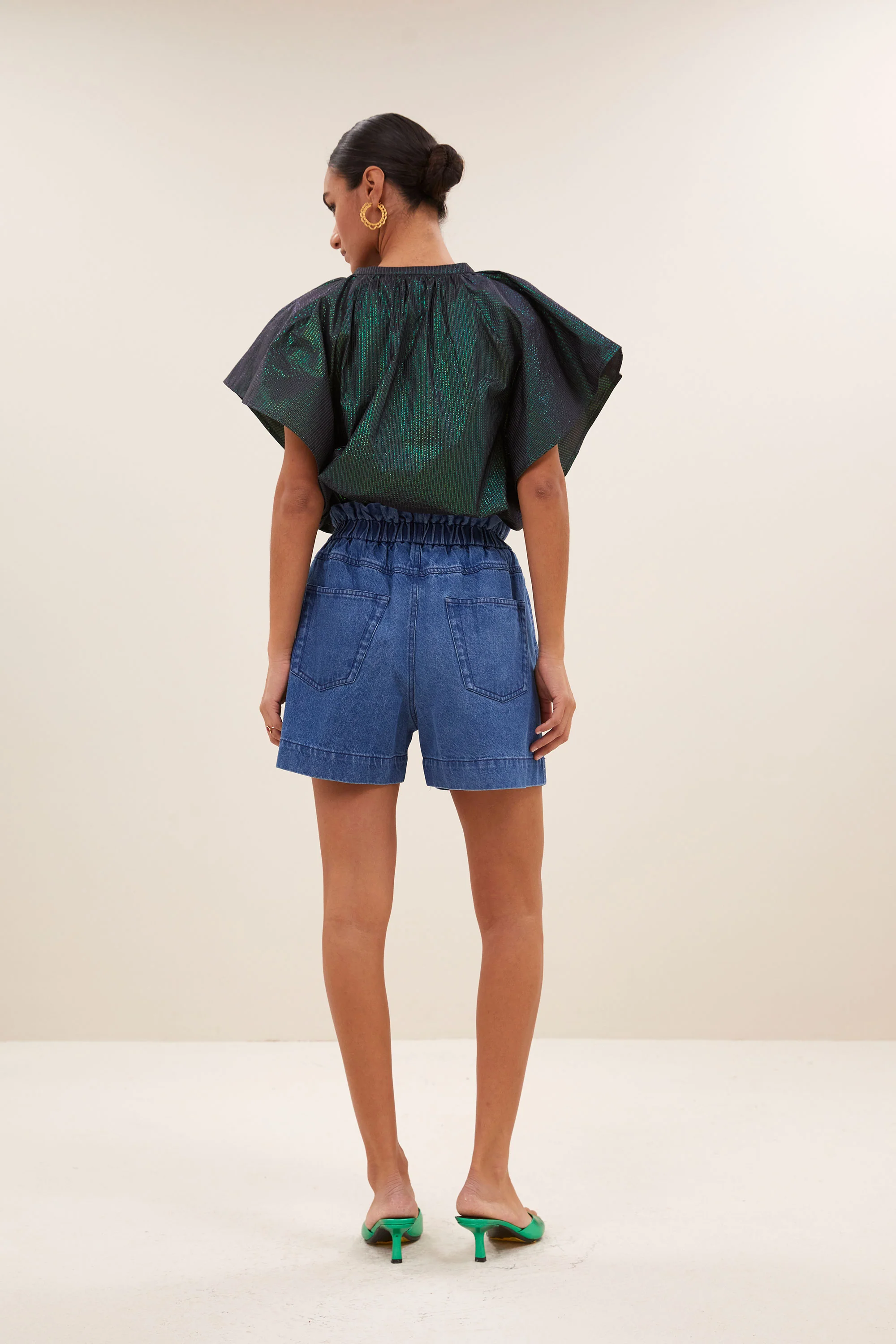 Blouses korte mouw groen by-bar - Image 5