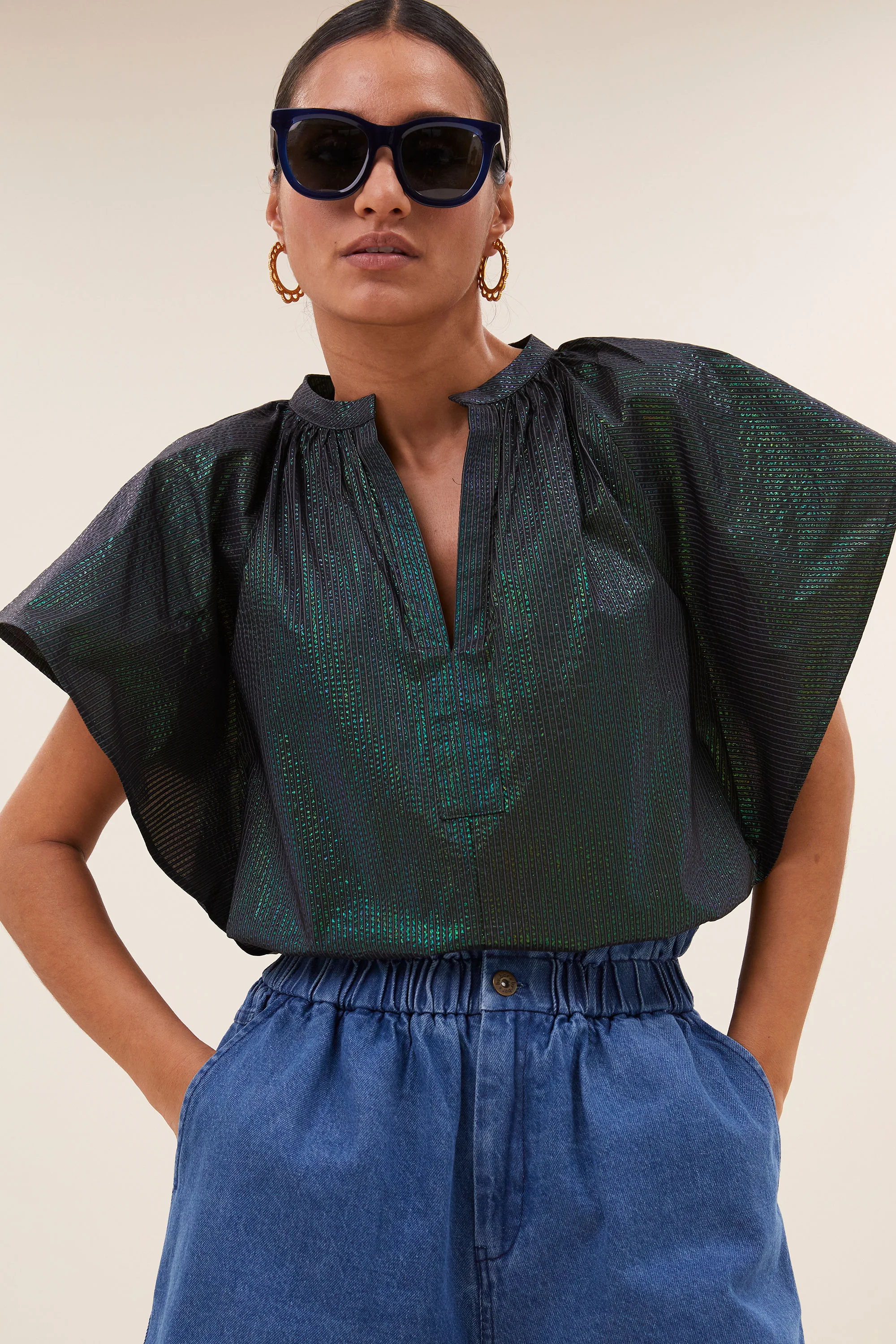 Blouses korte mouw groen by-bar - Image 8