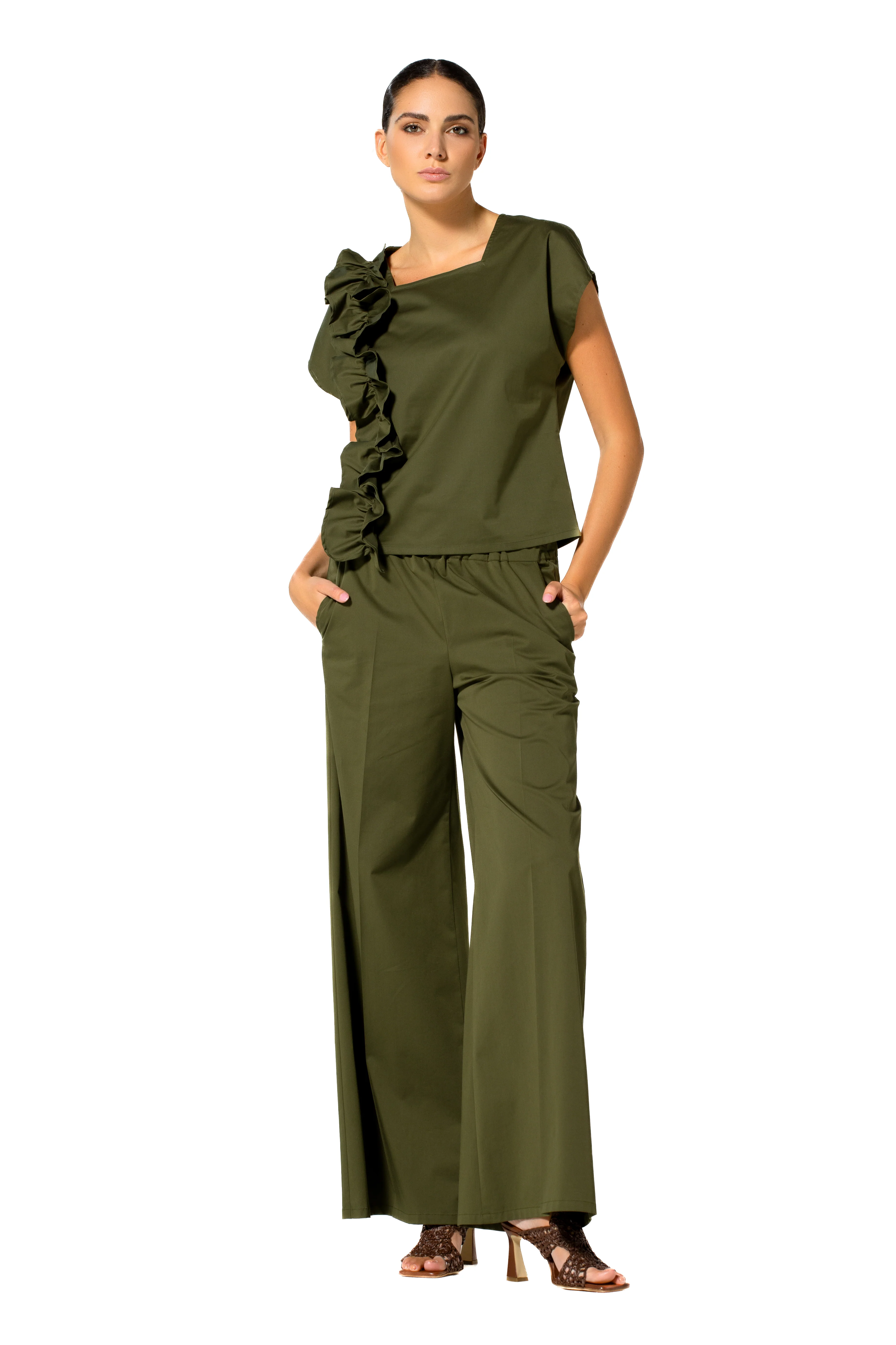Blouses korte mouw groen Caroline Biss - Image 3