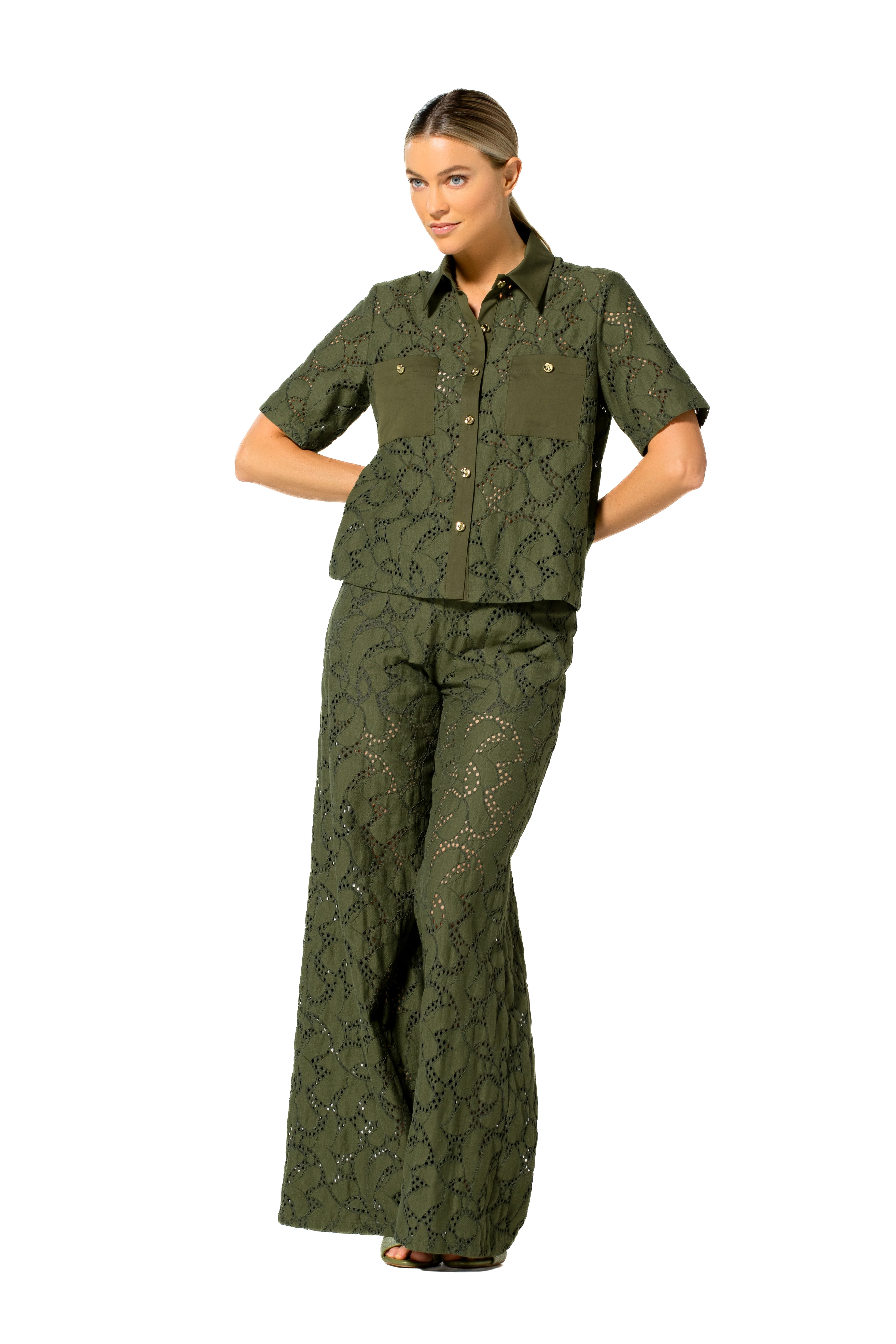 Blouses korte mouw groen Caroline Biss - Image 3